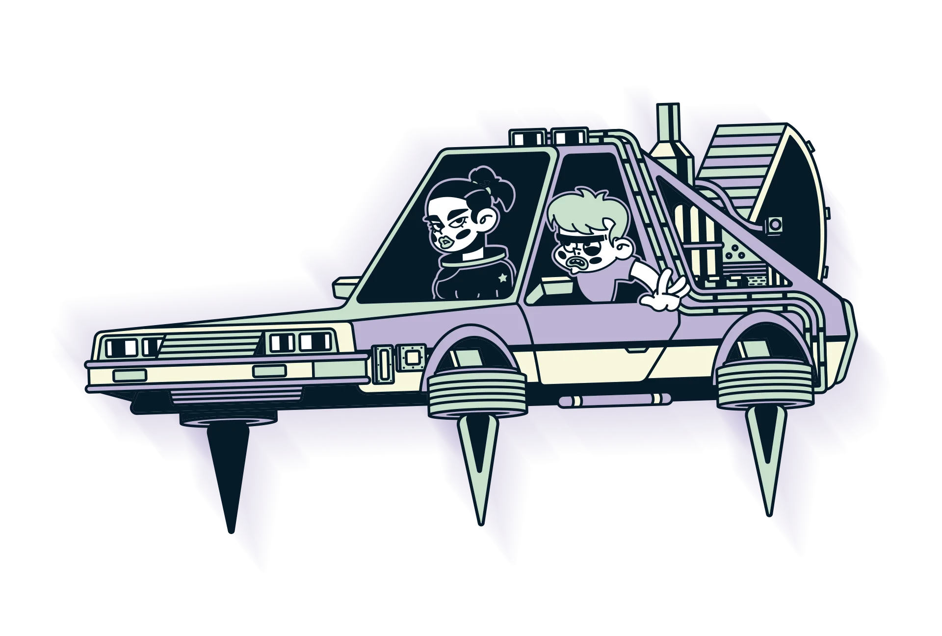 Illustration d'une delorean